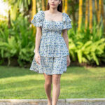 Azure Twirl Mini Dress