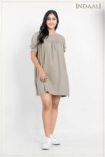 Breezy Bliss Mini Dress - Beige