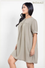 Breezy Bliss Mini Dress - Beige - Image 2