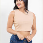 Sleeveless Beige Crop Top