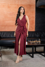 Wine - Wrap Dress - Image 2