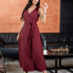 Wine Red Wrap Dress
