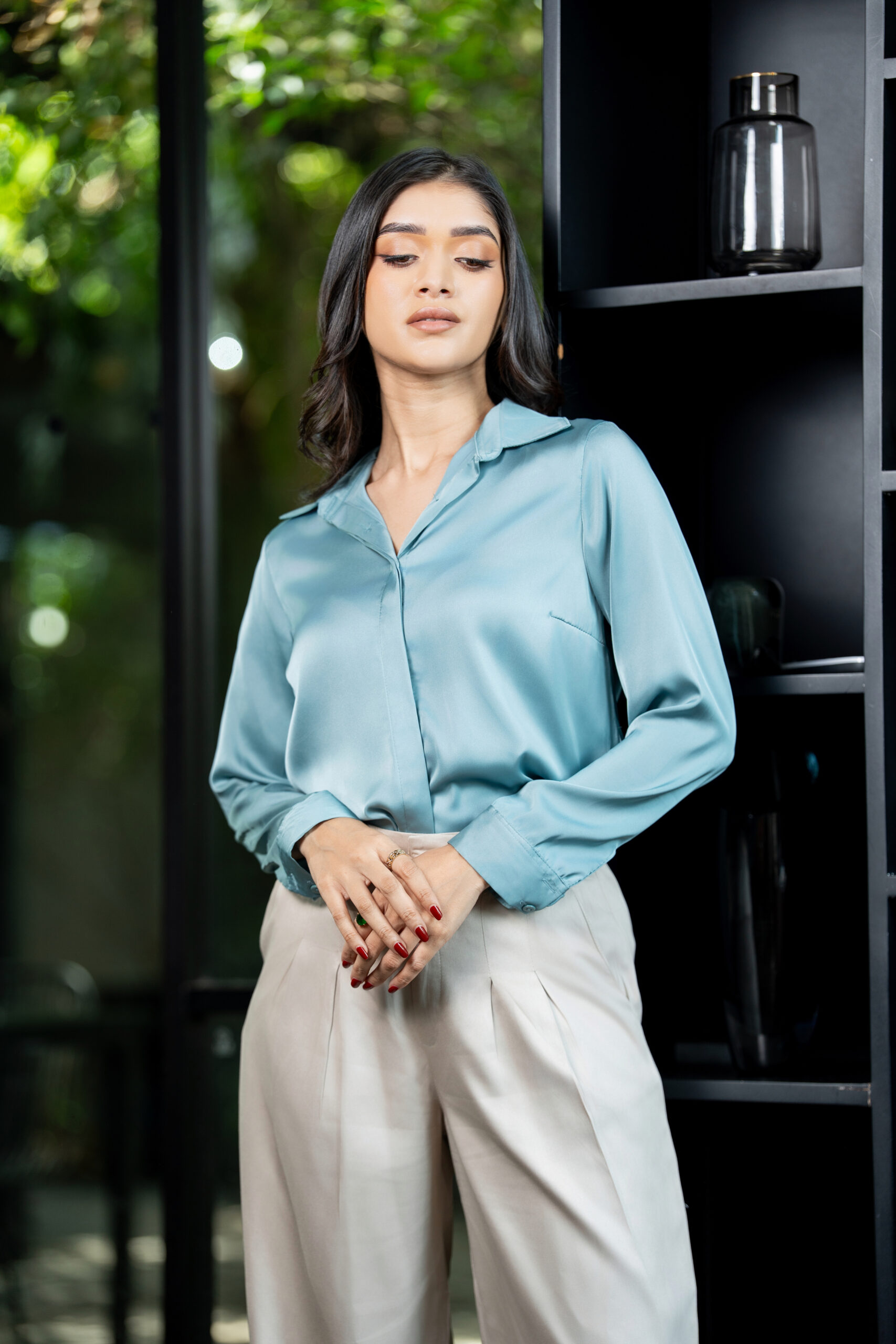 1.0514 Sky Mist Satin Shirt - Image 1