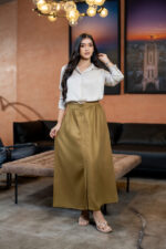 Old Money Olive Skirt - Image 2