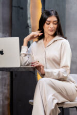 Pearl Mist Satin Shirt - Image 2