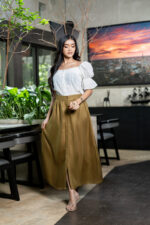 Old Money Olive Skirt - Image 3