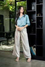 Sky Mist Satin Shirt - Image 4